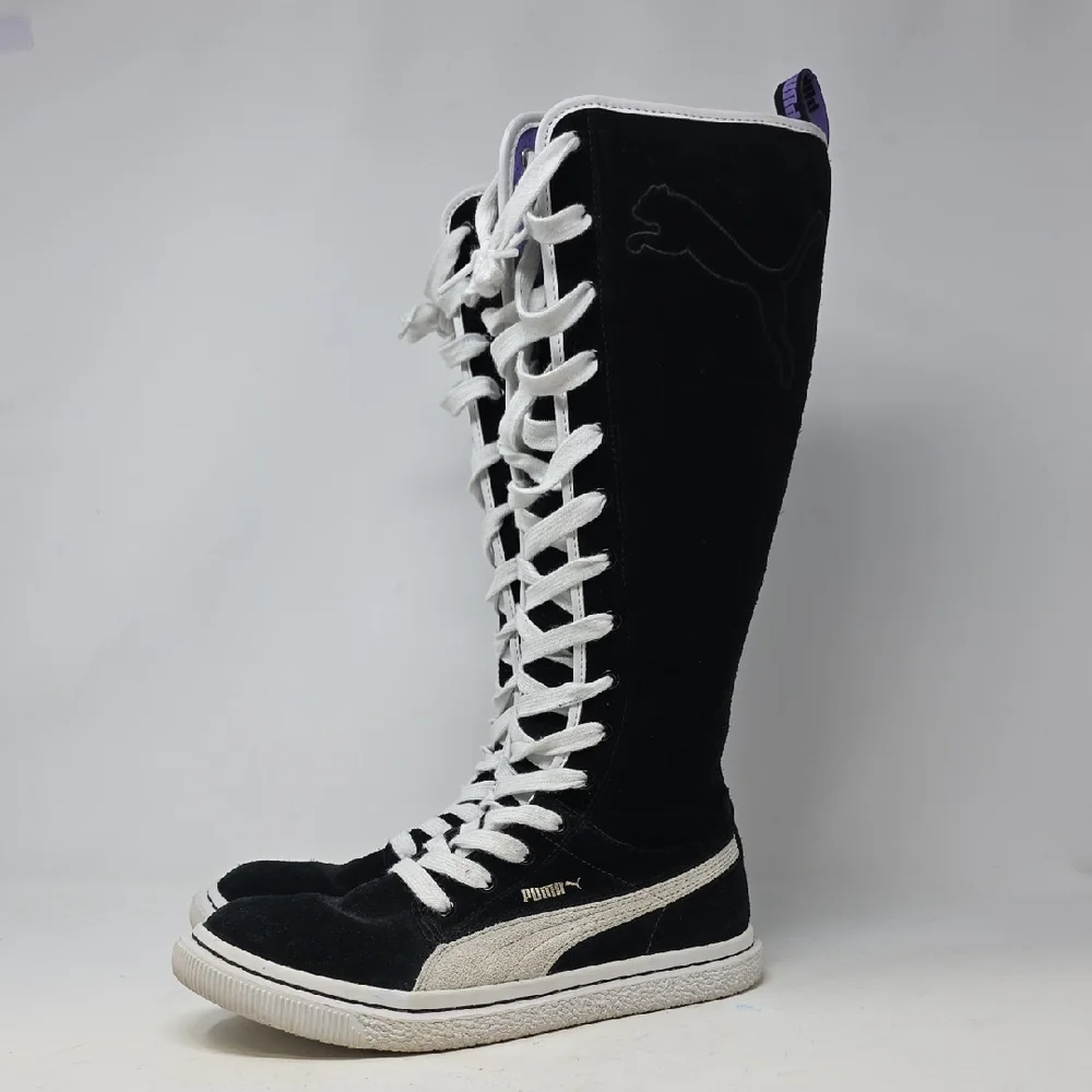 Puma Women's Black and White Knee-High Sneakers Size 8